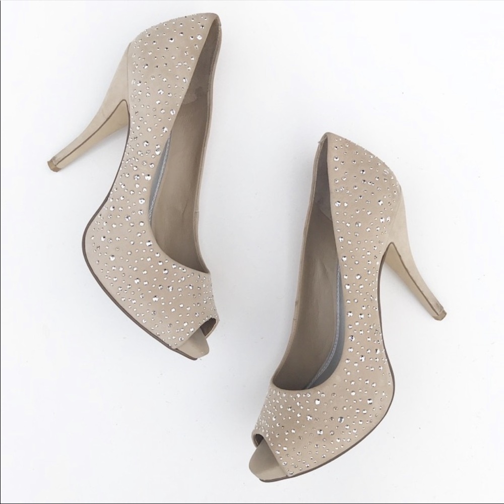 Gianni Bini | Peep-toe Rhinestone Embellished Pump